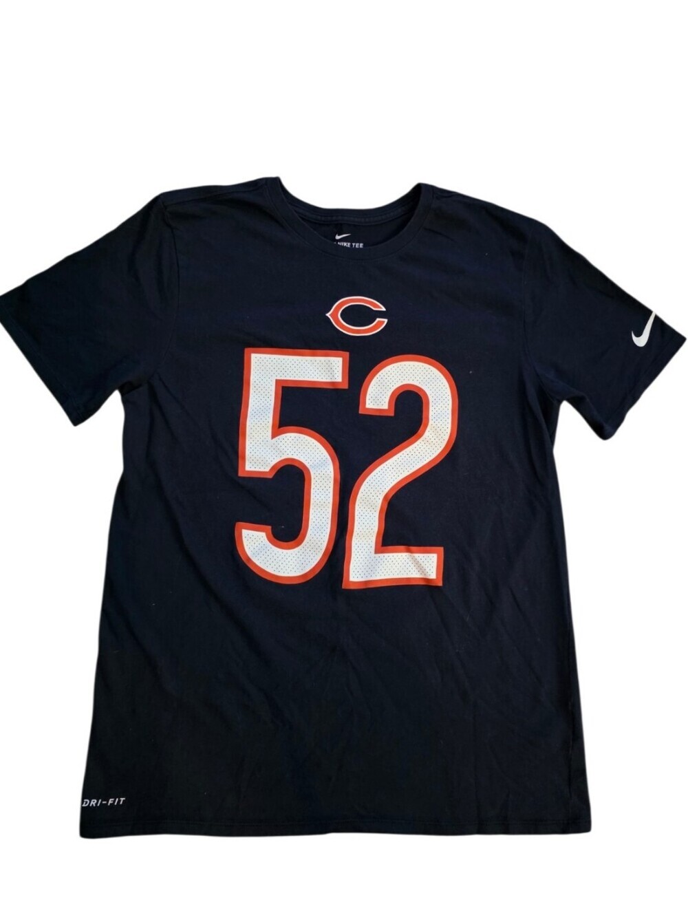 Nike Dri-FIT Khalil Mack #52 Chicago Bears NFL Football Shirt Tee Navy Men's M